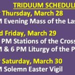 Triduum Schedule